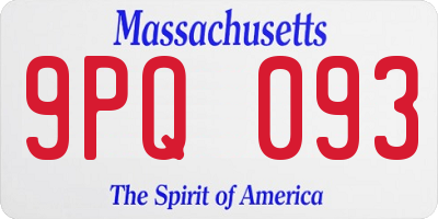 MA license plate 9PQ093