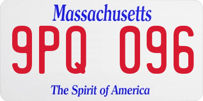 MA license plate 9PQ096