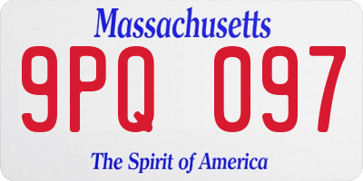MA license plate 9PQ097