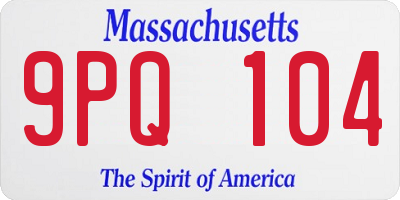 MA license plate 9PQ104