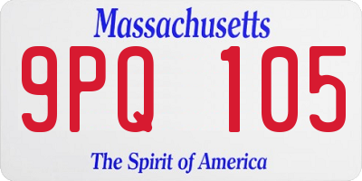 MA license plate 9PQ105