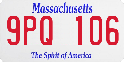 MA license plate 9PQ106