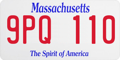 MA license plate 9PQ110