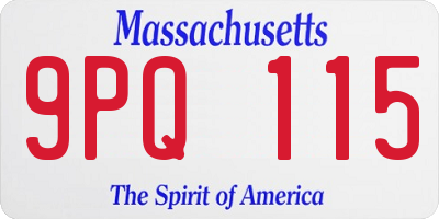MA license plate 9PQ115