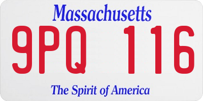 MA license plate 9PQ116