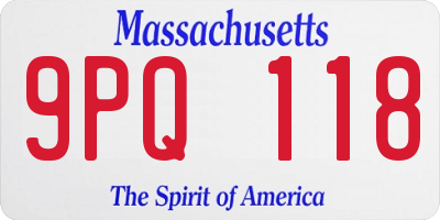 MA license plate 9PQ118