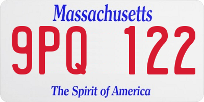 MA license plate 9PQ122