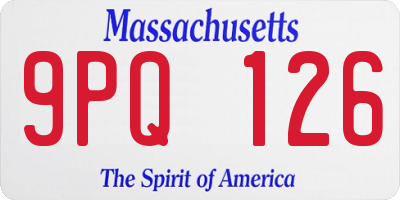 MA license plate 9PQ126