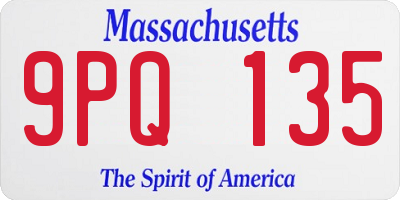 MA license plate 9PQ135
