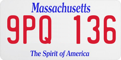 MA license plate 9PQ136