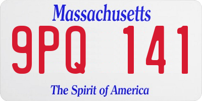MA license plate 9PQ141