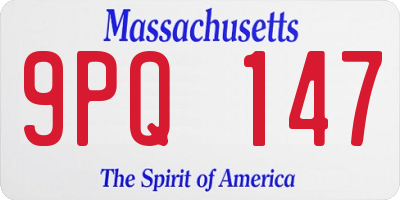 MA license plate 9PQ147