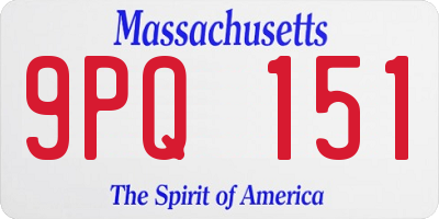 MA license plate 9PQ151