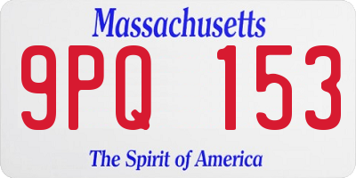 MA license plate 9PQ153
