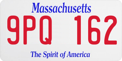 MA license plate 9PQ162