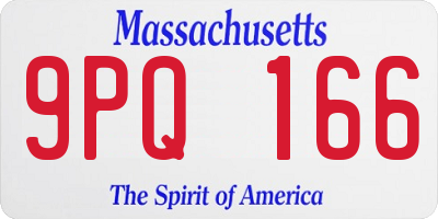 MA license plate 9PQ166