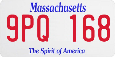 MA license plate 9PQ168