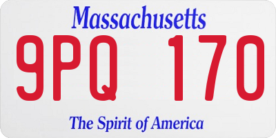 MA license plate 9PQ170