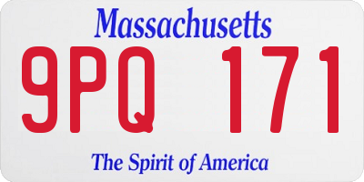 MA license plate 9PQ171