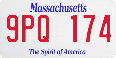 MA license plate 9PQ174