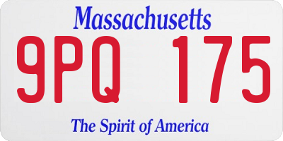 MA license plate 9PQ175