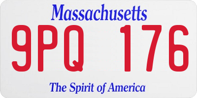MA license plate 9PQ176