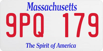 MA license plate 9PQ179
