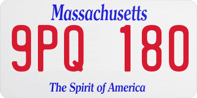 MA license plate 9PQ180