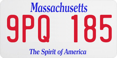MA license plate 9PQ185