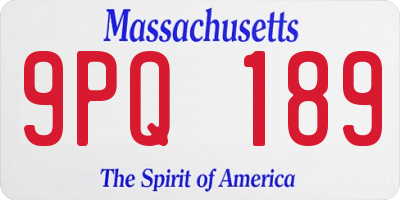 MA license plate 9PQ189