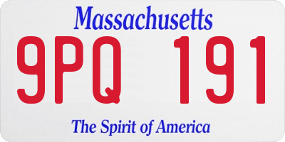 MA license plate 9PQ191