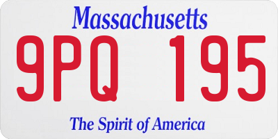 MA license plate 9PQ195