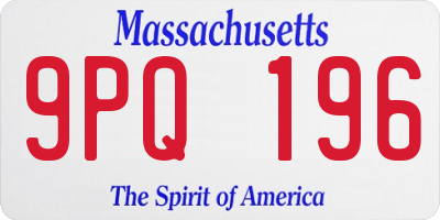 MA license plate 9PQ196