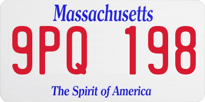 MA license plate 9PQ198
