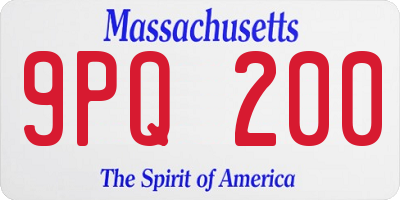 MA license plate 9PQ200