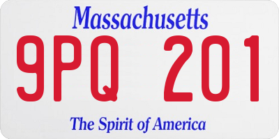 MA license plate 9PQ201