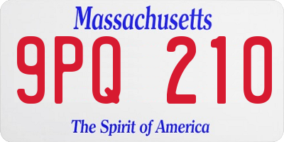 MA license plate 9PQ210