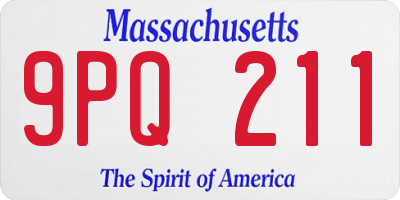MA license plate 9PQ211