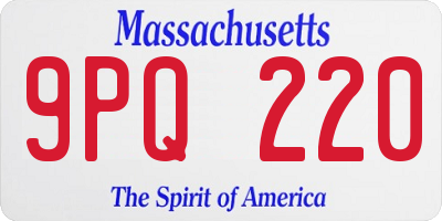MA license plate 9PQ220