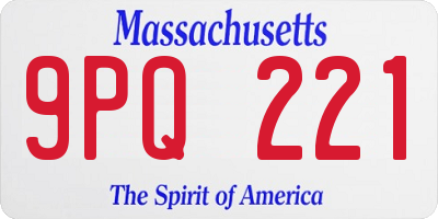 MA license plate 9PQ221