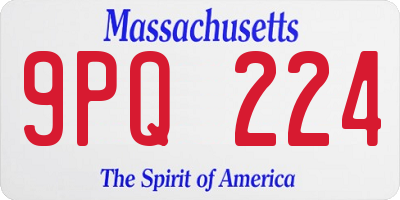 MA license plate 9PQ224