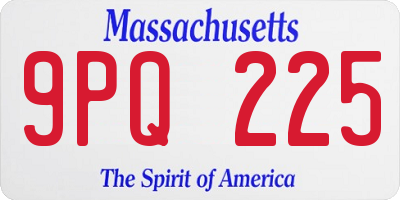 MA license plate 9PQ225