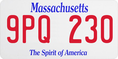 MA license plate 9PQ230