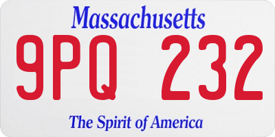 MA license plate 9PQ232