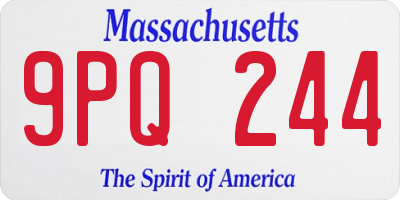 MA license plate 9PQ244