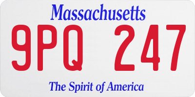 MA license plate 9PQ247