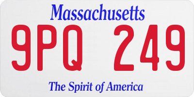 MA license plate 9PQ249