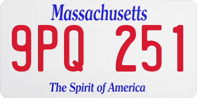 MA license plate 9PQ251