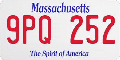 MA license plate 9PQ252