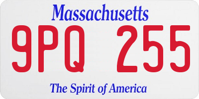 MA license plate 9PQ255